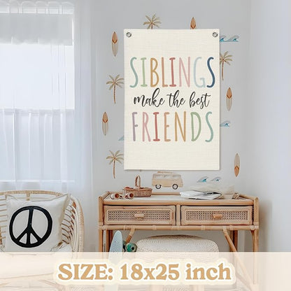 Kids Room Decor, Sisters Make The Best Friends, Boho Girls Bedroom Playroom - Image 2