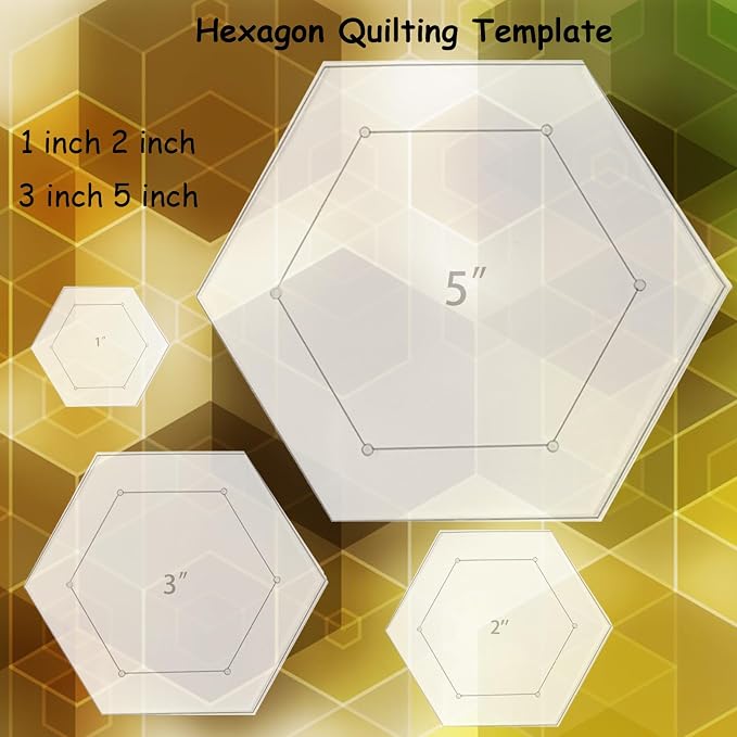 4 Pieces Hexagon Quilting Template - Image 5