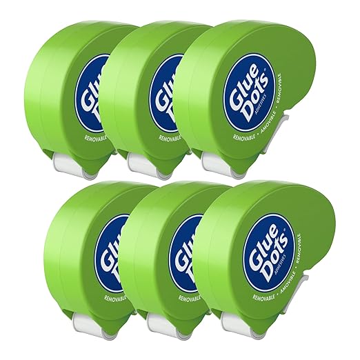 Glue Dots, Removable Dots Dot N' Go Dispenser, Double-Sided, .38 Inch, 1200 Dots by GlueDots