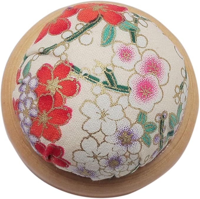 Pin Cushion Wooden Base Round Needle Pincushions Needles Holder Handmade DIY - Image 3
