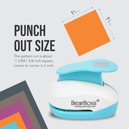 1 3/8 Inch Square Punch, Hole Punch Shapes, Paper Punch Set - Image 2