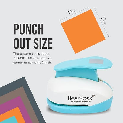 1 3/8 Inch Square Punch, Hole Punch Shapes, Paper Punch Set - Image 2