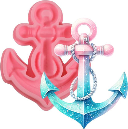 1Pcs Anchor Chocolate Fondant Mold, Food Grade Nautical Anchor Candy Silicone by IKOJING