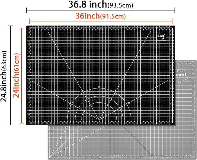 Ecraft Large Self Healing Cutting Mat: 24" x 36" Double Sided 5-Ply Hobby Mat - Image 2