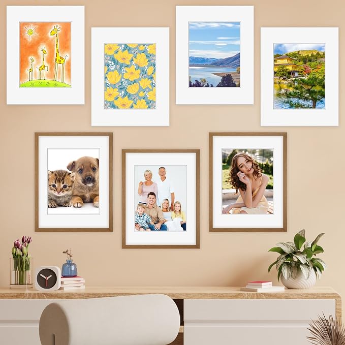 Phinus 8 Pack Picture Mats for Frames, Acid Free 11x14 Matted to 8x10, Picture - Image 7