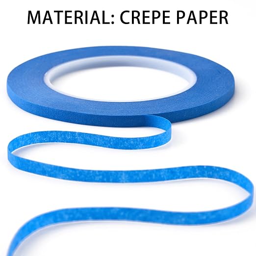 2 Pack 1/4" inch x 60yd Blue Painters Tape Easy Removal Thin Narrow Finishing - Image 4