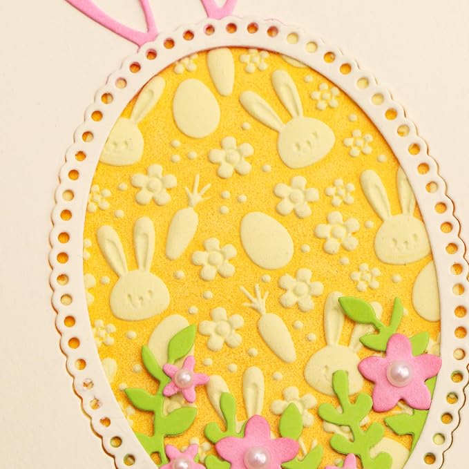 BAOFALI 3D Embossing Folder for Card Making, Easter Bunny Plastic Texture Fades - Image 5