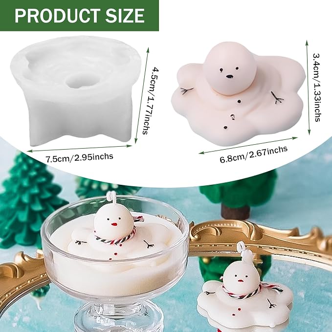 Silicone Molds Candle Cute Melting Snowman Resin Candle Molds - Image 6