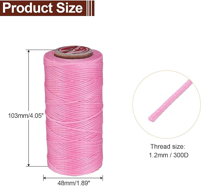 uxcell Flat Leather Sewing Waxed Thread, 140m / 153 Yards Polyester Wax String - Image 2