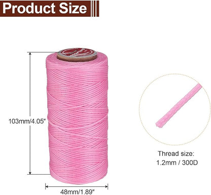 uxcell Flat Leather Sewing Waxed Thread, 140m / 153 Yards Polyester Wax String - Image 2