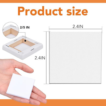 ESRICH Mini Stretched Canvas 20Pack 2.4x2.4inch, 2/5''Profile Art Primed - Image 2