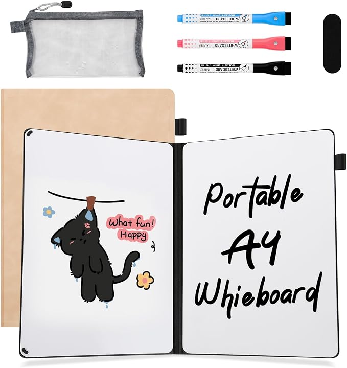 AGM Portable White Board Dry Erase Notebook, Small Travel Dry Erase Board by AGM
