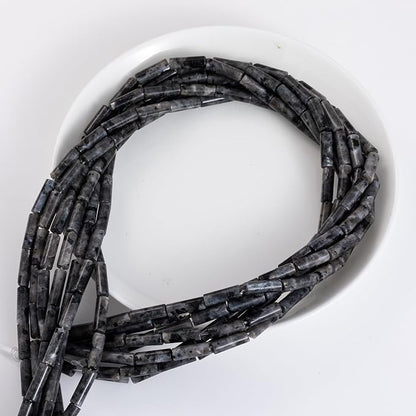 Natural Black Spectrolite Cylinder Tube Beads 4x13mm 38cm/str Loose Semi - Image 7