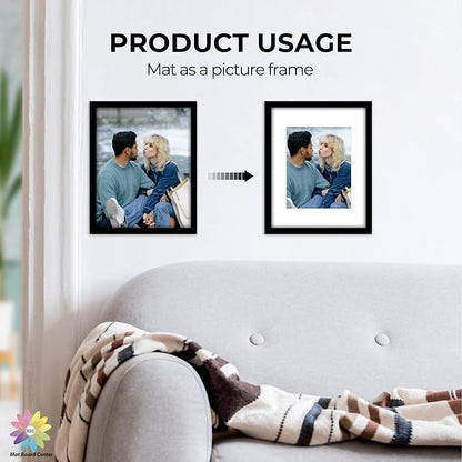 Mat Board Center, 11x14 for 8x10 White Picture Mat Sets - Image 6