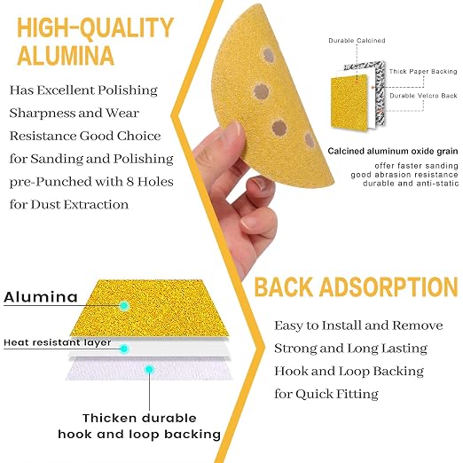 100PCS 5 Inch 8 Hole Sanding Discs 180 Grit - Image 5