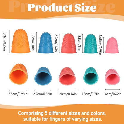 10 Pcs Thumb Thimble for Sewing, 5 Sizes Rubber Finger Thimbles, Reusable - Image 3