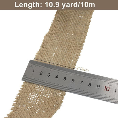 2" Wide Natural Burlap Fabric Roll - Image 2