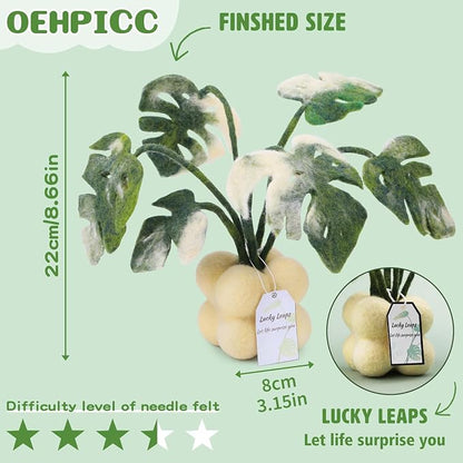 OEHPICC Needle Felting Kit for Beginners, Monstera Potted Plant Felt Kit - Image 3