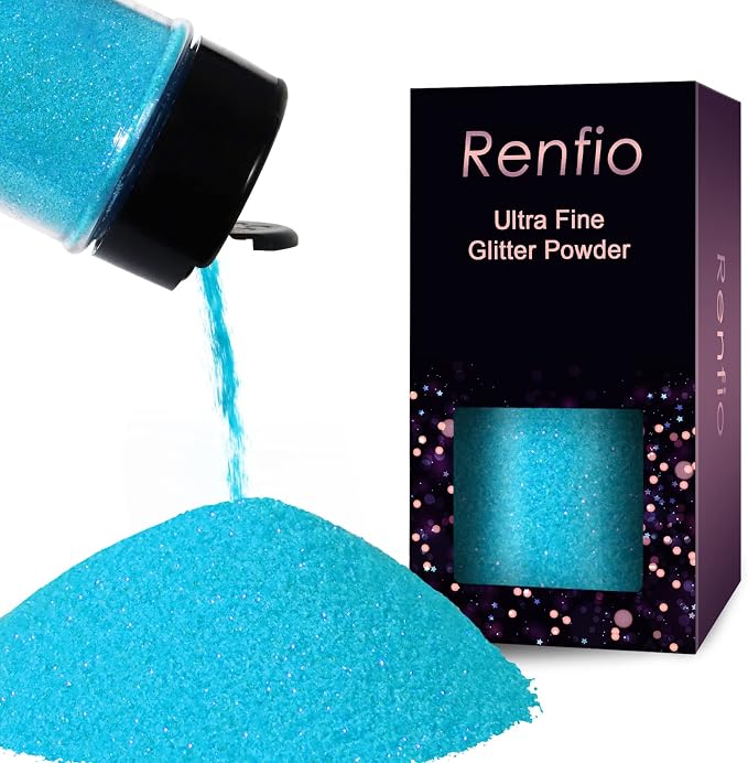 Renfio Iridescent Ultra Fine Glitter Powder Resin Supplies Glitters 1.94 Oz PET by Renfio