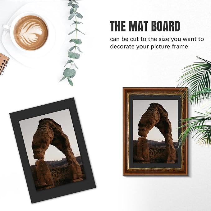 AUEAR, 15 Pack 5x7 Uncut Matte Boards Black Photo Mat Board Great - Image 5