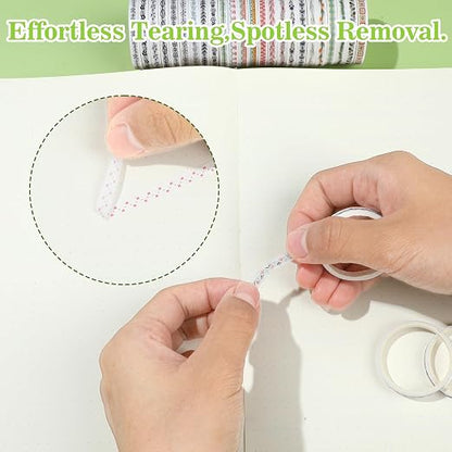 EORTA 30 Rolls Floral Washi Tapes Set, Slim 5mm Plants Masking Tape, Decorative - Image 5