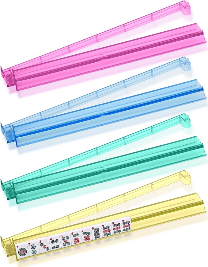 Mahjong Racks with Pushers Set of 4, Plastic American Mahjong Tile Racks 4 by NIXRET