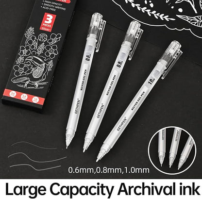 Silver Gel Pens 3-Pack - Image 3