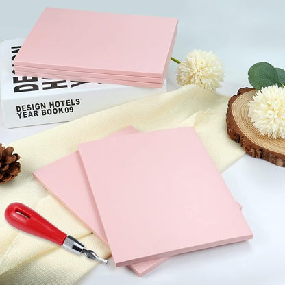 6 Pack 8"x6" Pale Pink Rubber Stamp Carving Blocks Rubber Carved Brick Soft - Image 5