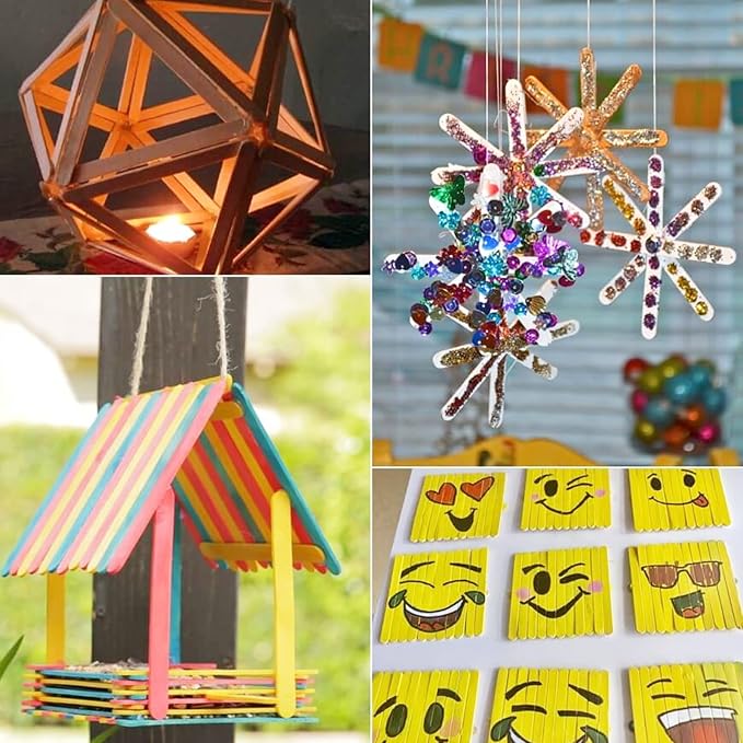 WISYOK 1000 Pcs Wooden Popsicle Sticks - Image 4