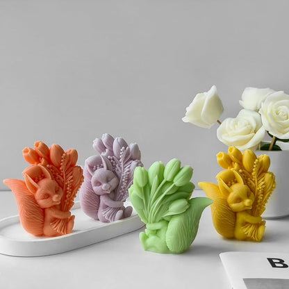 Squirrel Tulip Candle Resin Mold - Image 5