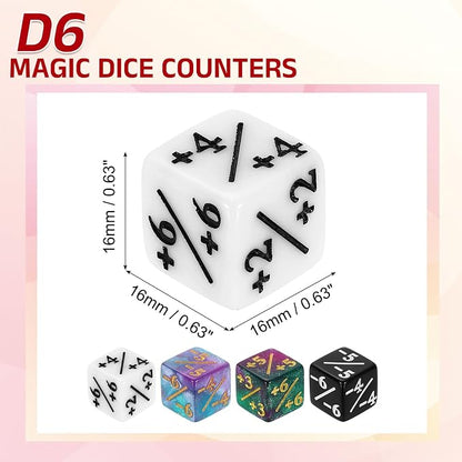 uxcell 24Pcs Magic Dice Counters, Acrylic D6 Life Token Dice Set - Image 2