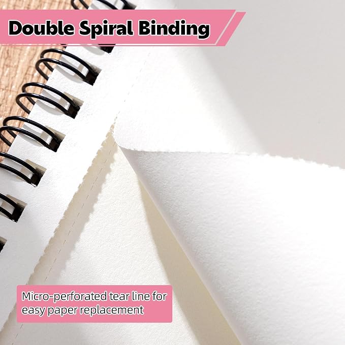 4 Pack Sketch Book, 8.5 x 11Inch Sketchbook, 68lb/100gsm Top Spiral Bound - Image 3