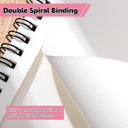 4 Pack Sketch Book, 8.5 x 11Inch Sketchbook, 68lb/100gsm Top Spiral Bound - Image 3