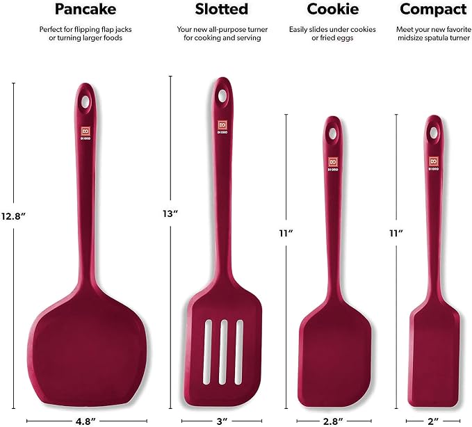 New DI ORO Seamless Series Moda 4-Piece Silicone Turner Spatula Set - Image 5