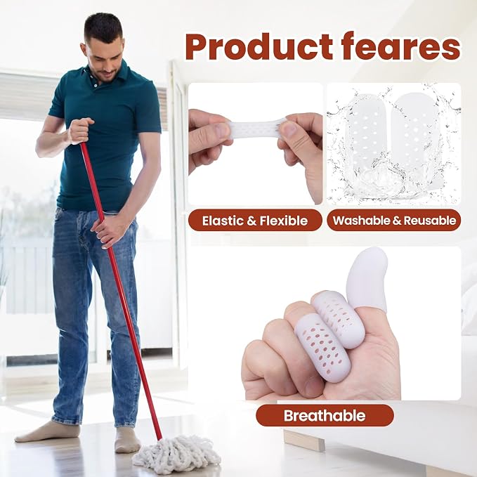 PAGOW 10pcs Gel Finger Cots/Covers, Silicone Finger Protector Support, Finger - Image 3