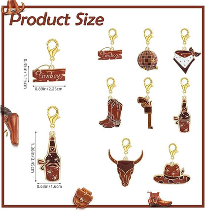 BEEFLYING 16Pcs Cowboy Stitch Marker Charms - Image 2