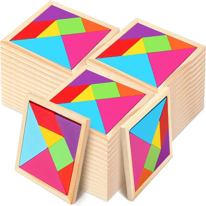 Shappy 36 Pieces Wooden Tangram Puzzles by Shappy