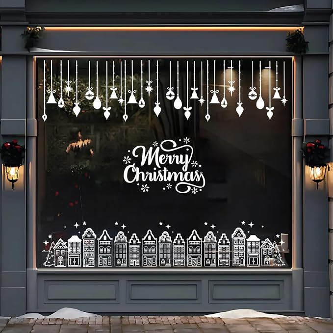 Christmas Stencils for Crafts Reusable Christmas Window Stencil Xmas Village - Image 3