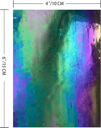 ILLUCKAI12 Sheets Iridescent Stained Glass Sheet, 4 x 6 inch Rainbow Iridized - Image 5