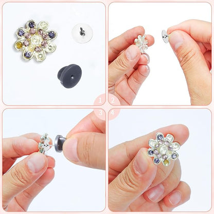 400pcs PVC Rubber Butterfly Clutch Pins Tie Tacks Blank - Image 3