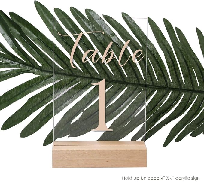 UNIQOOO 20 Pack 4" Wood Stands for Wedding Acrylic Sign, Wood Table Number - Image 3