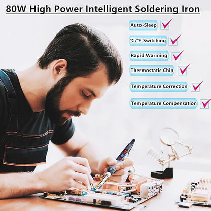 Soldering Iron Kit, 80W Electric Solder iron, Adjustable Temperature (180°C- - Image 3
