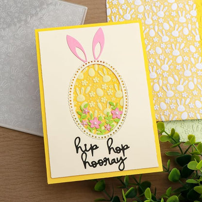 BAOFALI 3D Embossing Folder for Card Making, Easter Bunny Plastic Texture Fades - Image 9