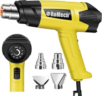 ROMECH 1500W Heavy Duty Heat Gun, Variable Temperature Control Hot Air Gun Kit by RoMech