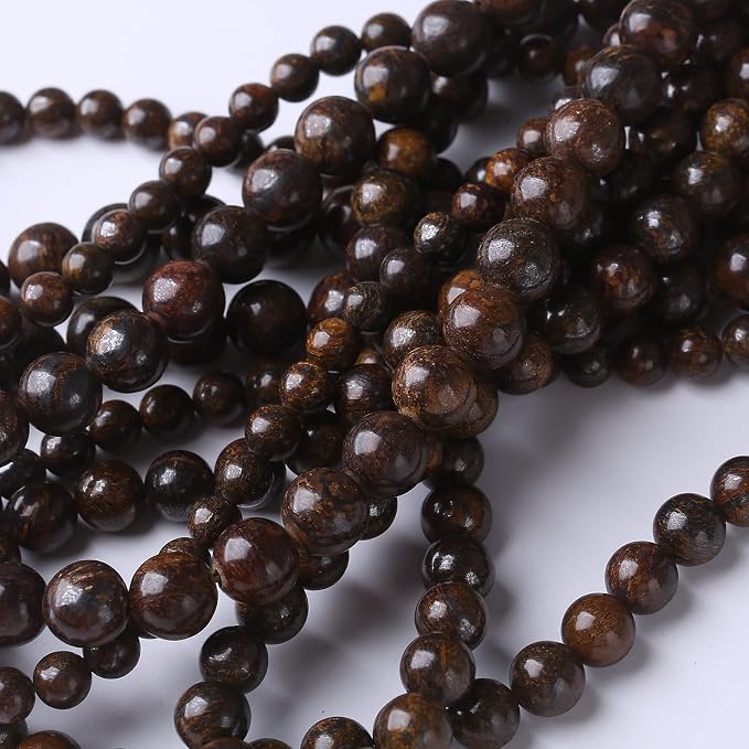 36PCS 10MM Natural Bronze Stone Beads Round Loose Stone Beads - Image 3