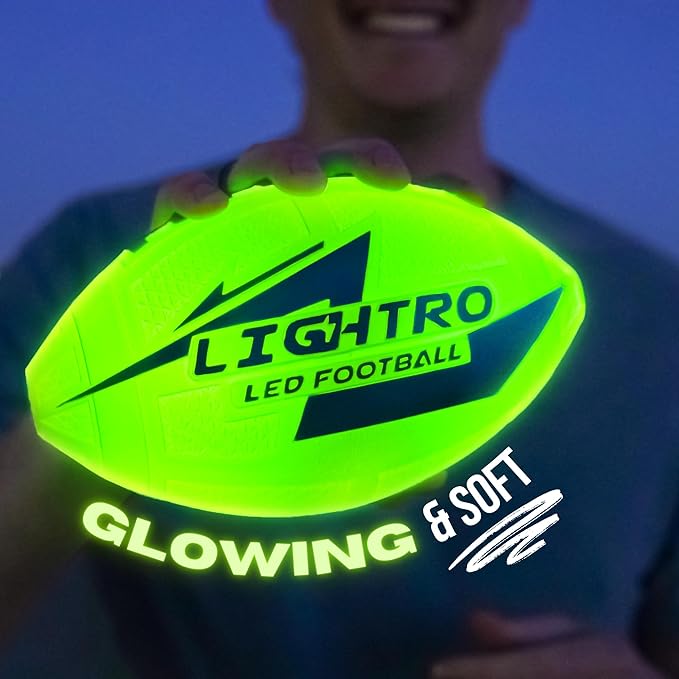 LIGHTRO - Soft Foam Glow in The Dark Football - 8" Youth Size - Super Bright - Image 3