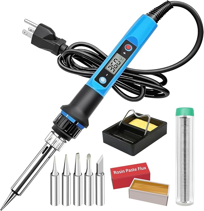 Soldering Iron Kit, 80W 110V Fast Heat up in 10s LCD Digital Adjustable by Liouhoum