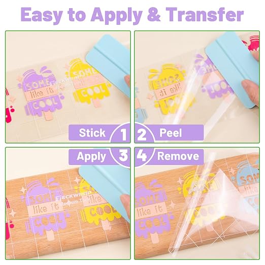 TECKWRAP Clear Transfer Tape for Vinyl -12INCH x 10 FT, Printable HTV, DIY - Image 7