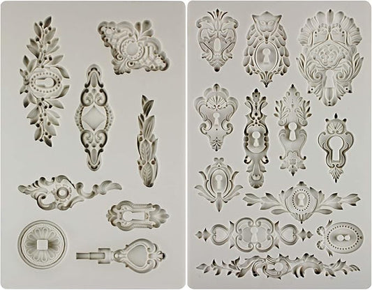 Vintage Inspired Key and Keyhole Silicone Molds 2-count by FUNSHOWCASE