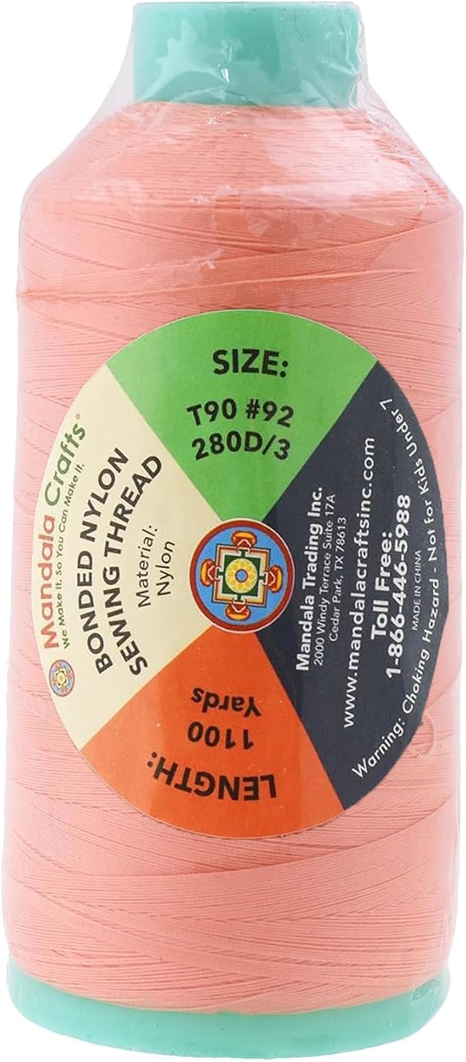 Mandala Crafts Bonded Nylon Thread Blush Heavy Duty Sewing Threads - Image 3